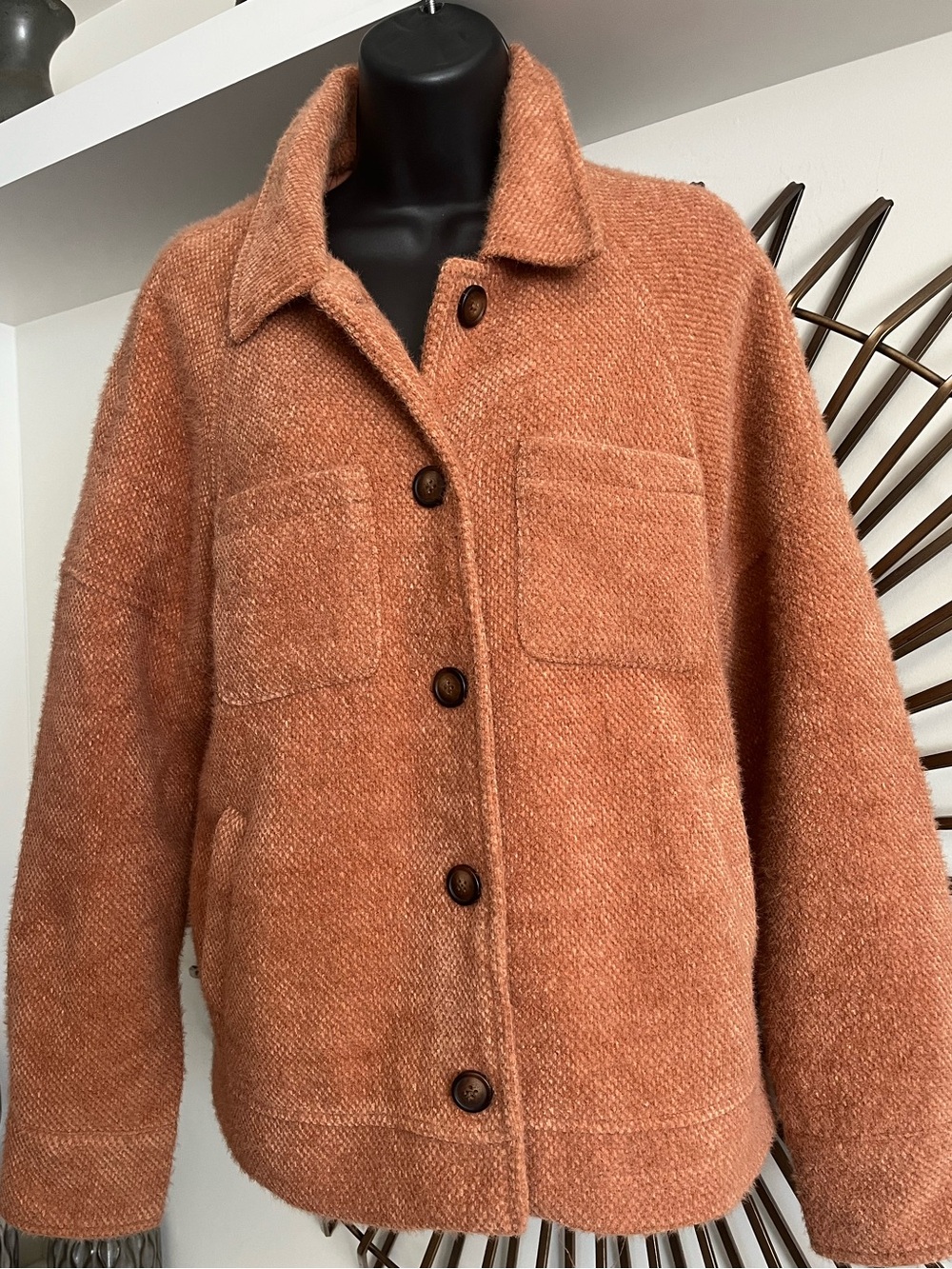 Tribal Teddy Jacket in Brown Size Medium Like New